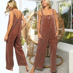 Cozy and Chic Vintage Washed Corduroy Relaxed Overalls